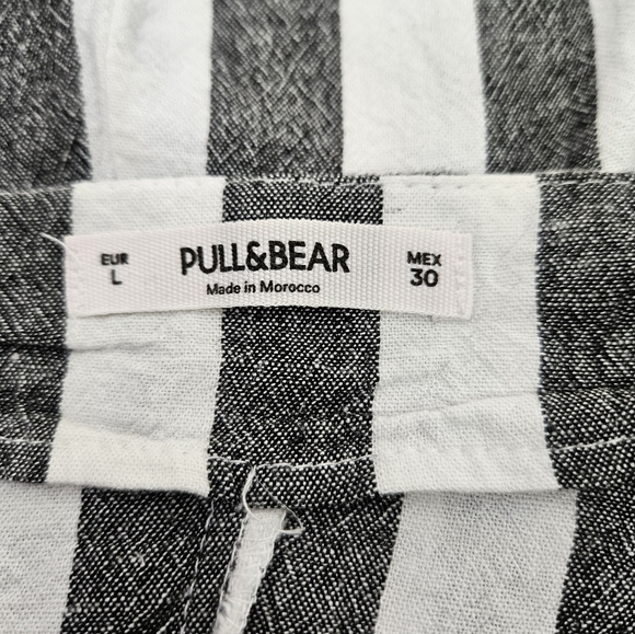 Pull & Bear Striped Linen Wrap Sleeveless Top Size Large Women's - Picture 7 of 9